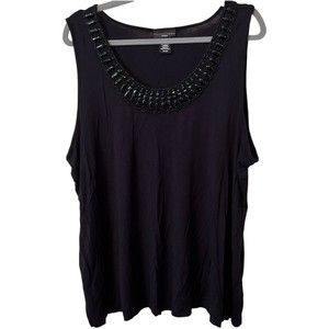 Apostrophe Woman Rhinestone Trim Tank Top